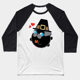 Poopy the Pug Puppy - Thanksgiving Baseball T-Shirt